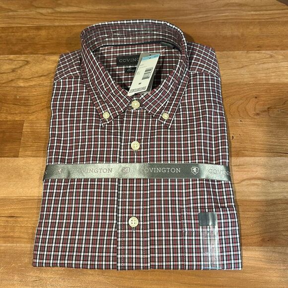 Covington NWT Button Down Easy Care Plaid Men’s Shirt Size Medium - Picture 1 of 7